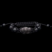 Loren Jewels Macramé Bracelet with Black Spinels and Onyx Beads