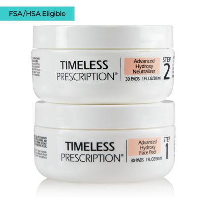 Timeless Prescription&reg; Advanced Hydroxy Face Peel and Neutralizer Two Containers - Face Peel (30 pads) and Neutralizer (30 pads)