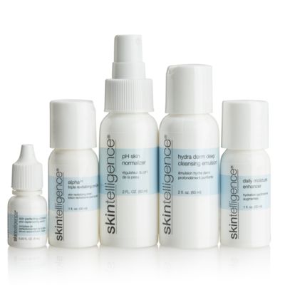 Skintelligence&reg; Travel Kit Travel Kit (Single Bottles: ph Skin Normalizer - 2 fl. oz., Daily Moisturizer Enhancer - 1 fl. oz., Hydra Derm Deep Cleansing Emulsion - 2 fl. oz., Alpha 24 Triple Revitalizing Complex - 1 fl. oz., Skin Perfecting Complex - 0.25 fl. oz.)