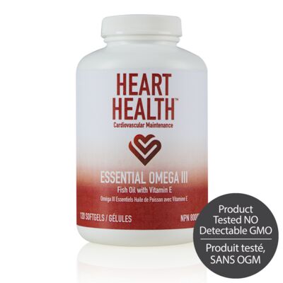 Heart Health™ Essential Omega III Fish Oil with Vitamin E Single Bottle (30 Servings)