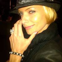Jaime Pressly wearing Loren Jew...