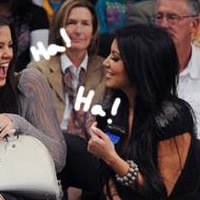 Kim kardashian, Eva Longoria Parker and Khloe Kardashian wearing Loren Jewels