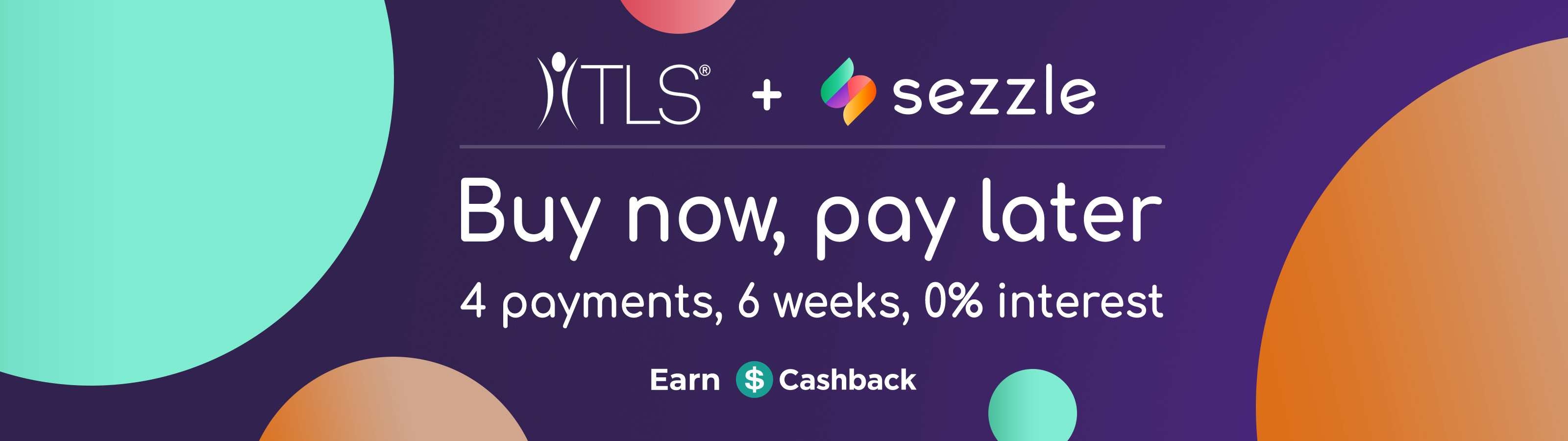 Nutrametrix + Sezzle, Buy now, pay later, 4 payments, 6 weeks, 0% interest, Earn Cashback