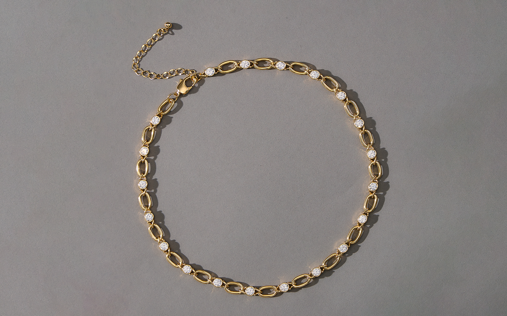 ZARAH Bezel Set Link Necklace