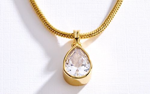 Bezel Set Pear Necklace
