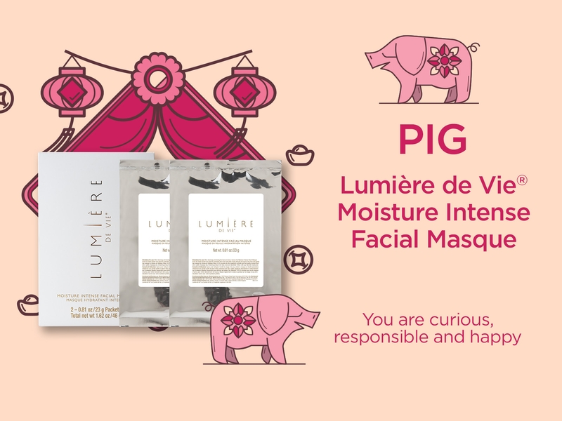 Year of the Pig - Lumière de Vie® Moisture Intense Facial Masque - You are curious, responsible and happy