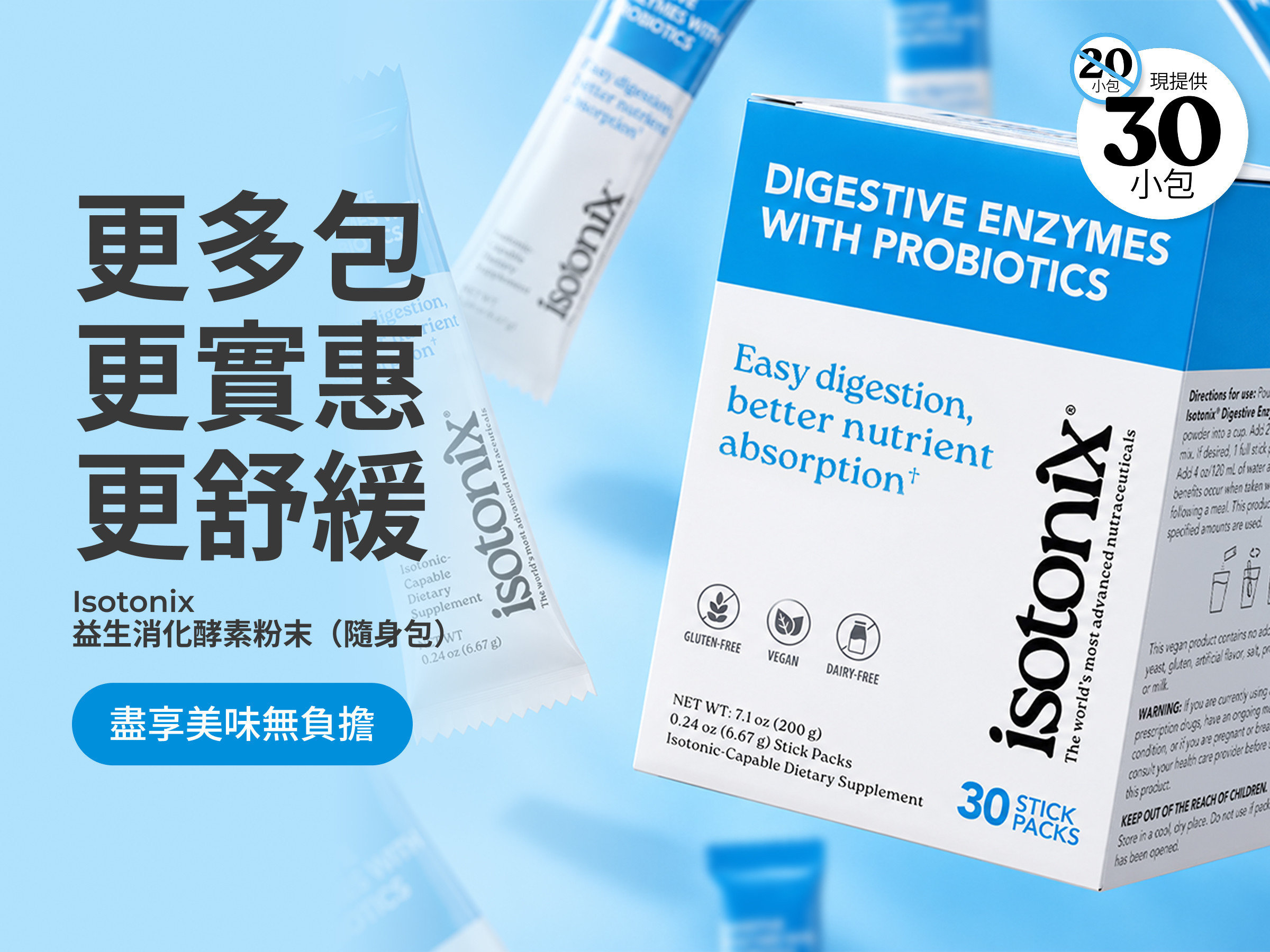 Isotonix®益生消化酵素粉末（隨身包）